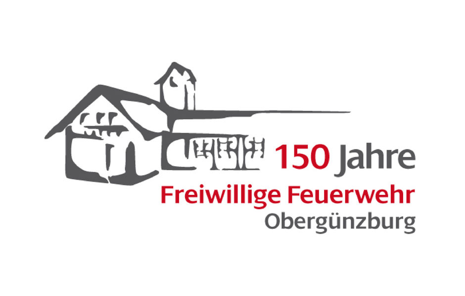 Logo 150 Jahre Freiwillige Feuerwehr Obergünzburg von der Werbeagentur Denkrausch im Allgäu