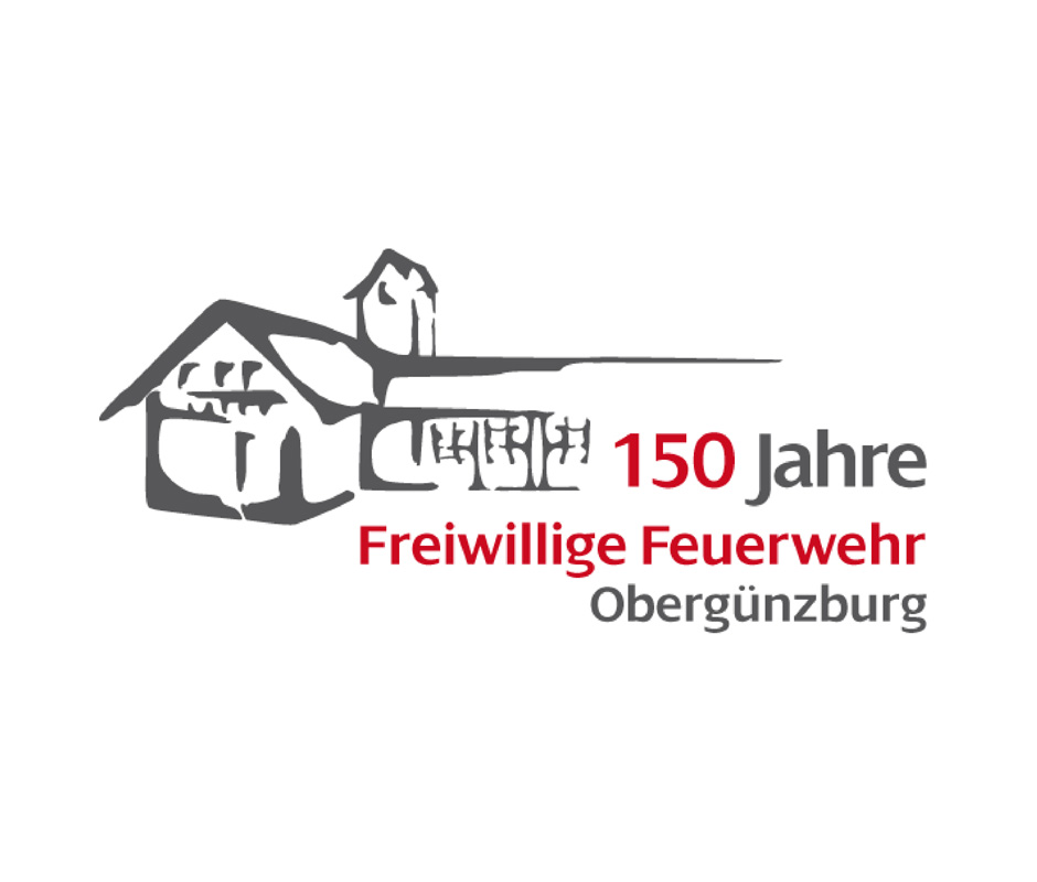 Logo 150 Jahre Freiwillige Feuerwehr Obergünzburg von der Werbeagentur Denkrausch im Allgäu