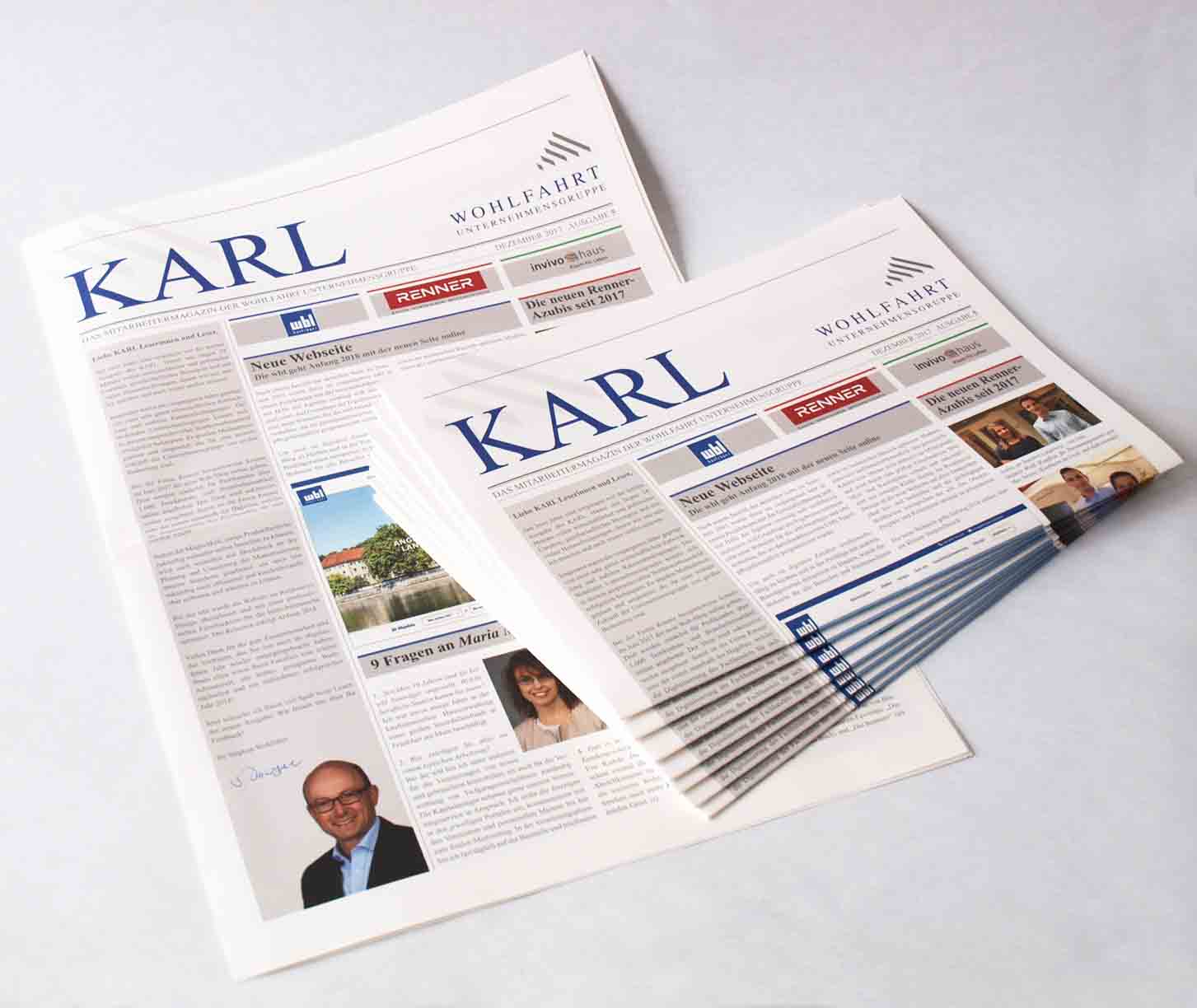 Hauszeitung für die Wohlfahrt Unternehmensgruppe von der Werbeagentur Denkrausch in Obergünzburg