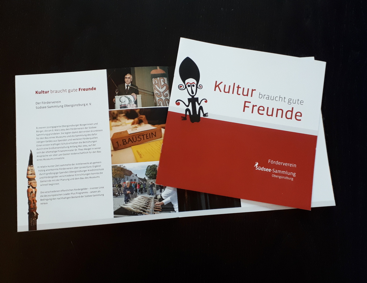 Flyer der Südsee-Sammlung Obergünzburg ein Projekt der Werbeagentur Denkrausch im Alläu